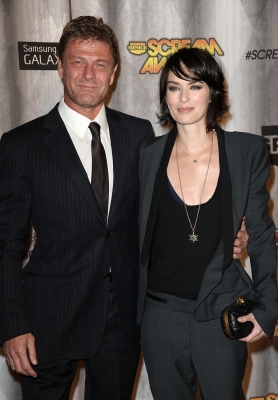 Reunion! Sean Bean and Lena Headey meet up on the red carpet at the 2011 Scream Awards on the Universal Studios lot, Hollywood, Oct. 15, 2011