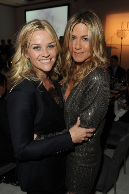 Reese Witherspoon and Jennifer Aniston attend ELLE’s 18th Annual Women in Hollywood Tribute held at the Four Seasons Hotel in Los Angeles on October 17, 2011 