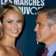Stacy Keibler and George Clooney exchange a smile at ‘The Ides of March’ Paris Premiere at Cinema UGC Normandie in Paris, France, on October 18, 2011 