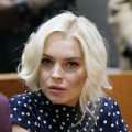 Lindsay Lohan sits in court during her probation violation hearing at the Airport Courthouse in Los Angeles on November 2, 2011