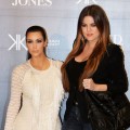 Kim Kardashian and Khloe Kardashian Odom step out at a promotional event for the Kardashian Kollection Handbag range at the David Jones Elizabeth Street Store in Sydney, Australia on November 3, 2011