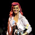 Katy Perry receives the award for Best Live act during the MTV Europe Music Awards 2010 live show at at the Odyssey Arena, Belfast, N. Ireland, November 6, 2011