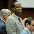 Defense attorney J. Michael Flanagan, Dr. Conrad Murray and defense attorney Ed Chernoff in court on November 3, 2011 in Los Angeles