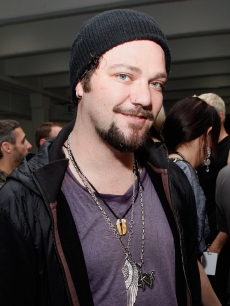 Bam Margera backstage at the The Blonds Spring 2012 fashion show during Mercedes-Benz Fashion Week at Center 548 on September 14, 2011