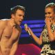 Hayden Panettiere and a naked guest speak onstage during the MTV Europe Music Awards 2011 live show at at the Odyssey Arena in Belfast, Northern Ireland on November 6, 2011