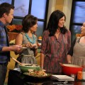 Billy Bush and Kit Hoover talk Meatless Monday with chefs Laurie David and Kristin Uhrenholt on Access Hollywood Live on November 14, 2011
