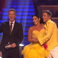 Ricki Lake and Derek Hough react with joy after receiving their first perfect score of the season on ‘Dancing with the Stars,’ Nov. 14, 2011