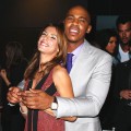 Elisabetta Canalis and Mehcad Brooks share a moment at the launch of The Beauty Book For Brain Cancer at Grauman’s Chinese Theatre in Hollywood, Calif. on November 14, 2011
