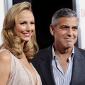 Stacy Keibler and George Clooney arrive at the Los Angeles Premiere ‘The Descendants’ in Beverly Hills, Calif. on November 15, 2011 