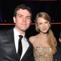 Taylor Swift and brother Austin Swift are seen at the 2011 American Music Awards held at Nokia Theatre L.A. LIVE in Los Angeles on November 20, 2011