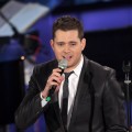 Michael Buble performs on stage during the ‘Il Piu Grande Spettacolo Dopo Il Weekend’ TV show at Cinecitta, Rome, Italy, on November 21, 2011