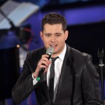 Michael Buble performs on stage during the ‘Il Piu Grande Spettacolo Dopo Il Weekend’ TV show at Cinecitta, Rome, Italy, on November 21, 2011