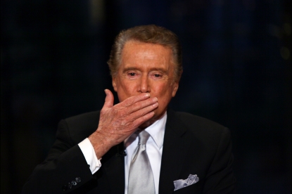 Regis Philbin on the set during his final ‘Live! with Regis & Kelly’ on November 18, 2011 in New York