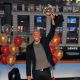 J.R. Martinez from the cast of ‘Dancing With The Stars’ proudly shows off his trophy on the set of ‘Good Morning America’ in New York City on  November 23, 2011  
