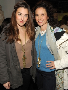Rainey Qualley and her mother, Andie MacDowell, visit the Samsung Galaxy Tab Lift, Sundance, Park City, Utah, on January 23, 2011