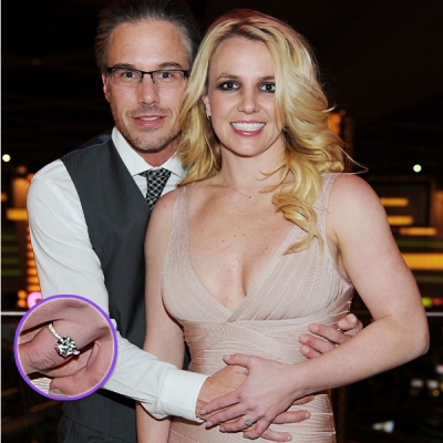 Jason Trawick and Britney Spears celebrate their engagement at Planet Hollywood Resort & Casino in Las Vegas on December 16, 2011