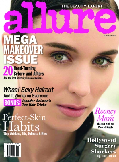 Rooney Mara on the cover of Allure magazine, January 2012