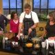 Curtis Stone and his mom cook up some soup for Billy Bush and Kit Hoover on Access Hollywood Live on November 29, 2011