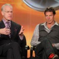 Co-hosts Tim Gunn and Ty Pennington speak onstage during the ‘The Revolution’ panel during the Disney/ABC Television Group portion of the 2012 Winter TCA Tour at The Langham Huntington Hotel and Spa, Pasadena, on January 9, 2012