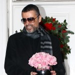 George Michael gives a press conference outside his North London Home in London on December 23, 2011 