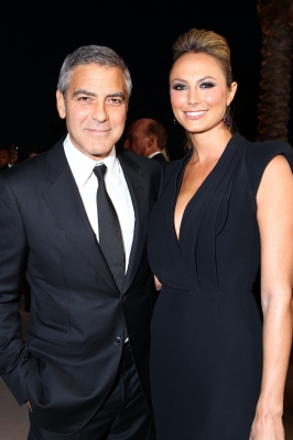 George Clooney and Stacy Keibler arrive at The 23rd Annual Palm Springs International Film Festival Awards Gala at the Palm Springs Convention Center in Palm Springs, Calif., on January 7, 2012 