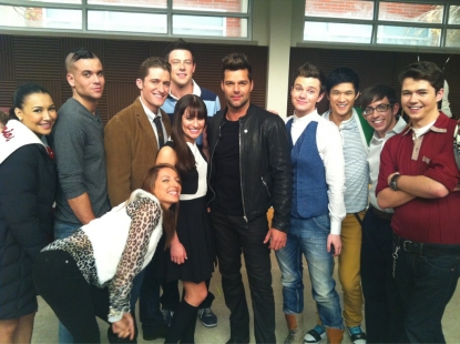 Ricky Martin and the cast of ‘Glee’ on January 5, 2012 