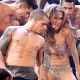 Jennifer Lopez and dancer Casper Smart perform onstage at the 2011 American Music Awards held at Nokia Theatre L.A. LIVE in Los Angeles on November 20, 2011