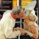 Lady Gaga and New York Mayor Michael Bloomberg share a kiss as they celebrate the beginning of the new year at New Year’s Eve 2012 in Times Square in New York City on January 1, 2012
