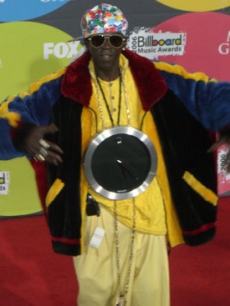 Flav posing for his fans