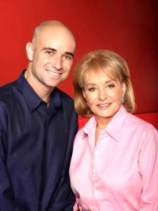 Barbara Walters with Andre Agassi to promote her new ABC special