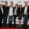 The cast of ‘Cougar Town’ — Ian Gomez, Josh Hopkins, Brian Van Holt, Christa Miller, Courteney Cox and Bob Clendenin — hit a viewing party at Moon Nightclub inside the Palms Casino Resort on January 21, 2012