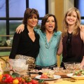 Kit Hoover joins guest host Lisa Rinna and Courtney Thorne-Smith for an Atkins cooking segment on Access Hollywood Live on January 25, 2012