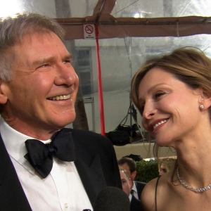 2012 Golden Globes Red Carpet: Harrison Ford & Calista Flockhart Reminisce About Their Romantic First Meeting At The Globes
