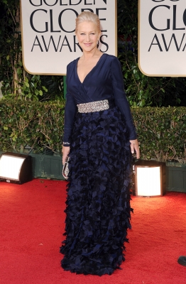 Helen Mirren arrives at the 69th Annual Golden Globe Awards held at the Beverly Hilton Hotel in Beverly Hills on January 15, 2012