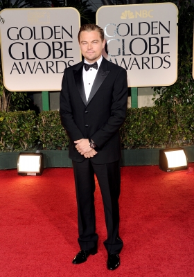 Leonardo DiCaprio arrives at the 69th Annual Golden Globe Awards held at the Beverly Hilton Hotel in Beverly Hills, Calif. on January 15, 2012 