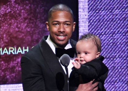 Nick Cannon and Moroccan Scott Cannon are seen on stage at BET Honors 2012 at the Warner Theatre in Washington, D.C. on January 14, 2012