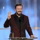 Ricky Gervais is seen onstage during the 69th Annual Golden Globe Awards at the Beverly Hilton International Ballroom in Beverly Hills, Calif. on January 15, 2012