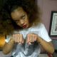 Rihanna shows off a possible new tattoo on Twitter on January 25, 2012