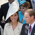 Catherine, Duchess of Cambridge and Prince William, Duke of Cambridge leave Canongate Kirk on the afternoon of the wedding of Mike Tindall and Zara Philips in Edinburgh, Scotland, on July 30, 2011 