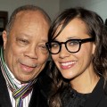 Proud papa Quincy Jones poses with daughter Rashida Jones at the ‘Celeste And Jesse Forever’ Premiere at the Eccles Center Theatre during the 2012 Sundance Film Festival in Park City, Utah, on January 20, 2012
