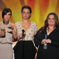 Kristen Wiig, Maya Rudolph and Melissa McCarthy speak onstage during the 18th Annual Screen Actors Guild Awards at The Shrine Auditorium in Los Angeles on January 29, 2012 