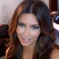Kim Kardashian shows off her new hair color on Twitter on January 20, 2012