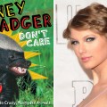 The cover of ‘Honey Badger Don’t Care: Randall’s Guide To Crazy Nastyass Animals’; inset: Taylor Swift

