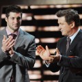 Tim Tebow and Alec Baldwin speak onstage at the 2012 NFL Honors at the Murat Theatre in Indianapolis, Ind., on February 4, 2012 
