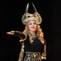 Madonna performs during the Bridgestone Super Bowl XLVI Halftime Show at Lucas Oil Stadium in Indianapolis on February 5, 2012