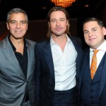 George Clooney, Brad Pitt and Jonah Hill attend the 84th Academy Awards Nominations Luncheon at The Beverly Hilton hotel on February 6, 2012 in Beverly Hills, Calif.