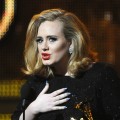 Adele speaks onstage after receiving her the Best Pop Solo Grammy award at the Staples Center during the 54th Grammy Awards in Los Angeles on February 12, 2012
