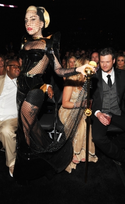  Lady Gaga is seen in the audience at the 54th Annual Grammy  Awards in Los Angeles on February 12, 2012