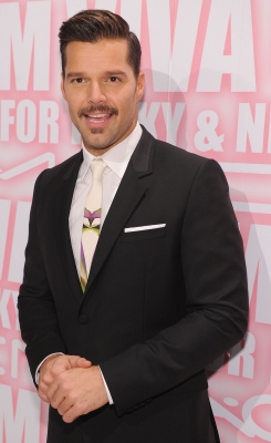Ricky Martin attends the MAC Cosmetics Viva Glam Party at Stage 37 in New York City on February 15, 2012 