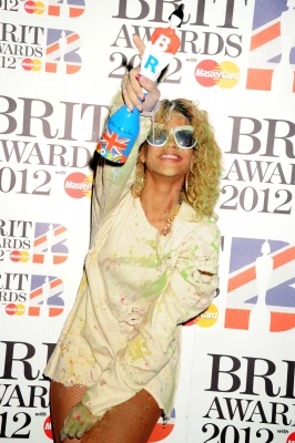 Rihanna at The Brit Awards 2012 at The O2 Arena, London, on February 21, 2012